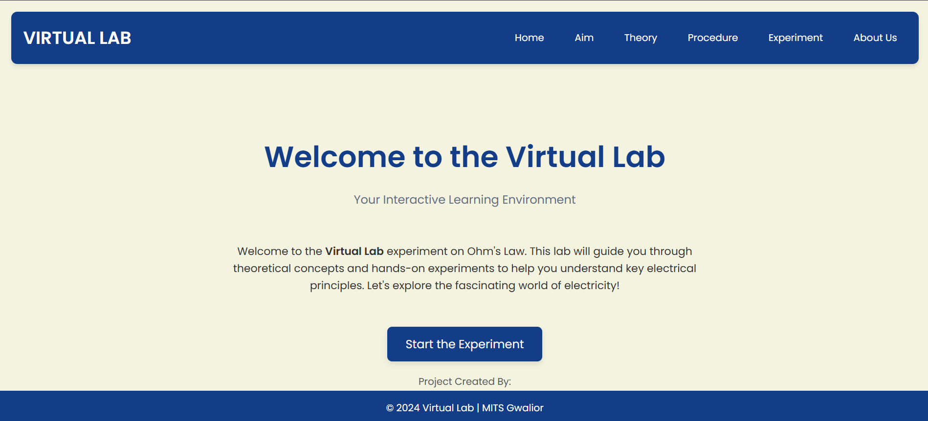 Virtual Lab Project - Interactive Learning Platform